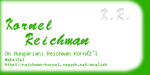 kornel reichman business card